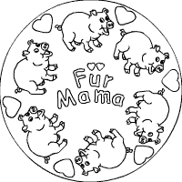 Schweinchen für Mama-Mandala