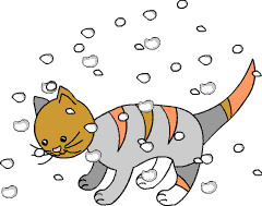 ABC-die Katze lief im Schnee