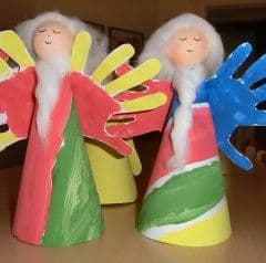 Artikelbild Engel mit Flügeln aus Handabdruck basteln