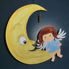 Artikelbild Engelchen auf Mond aus Tonkarton basteln