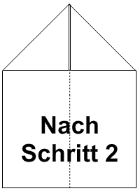 Papierflieger nach Schritt 2