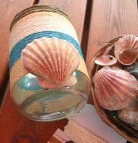Muscheln aufkleben