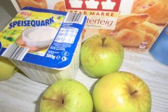 Zutaten für Apfelquarktaschen
