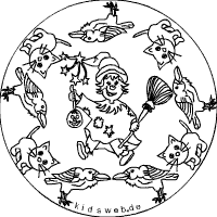 Hexe mit Tieren-Mandala