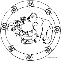 Bär und Biene Mandala
