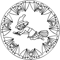 Fledermaus Hexen-Mandala