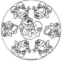 Frösche auf Seerosenblättern-Mandala