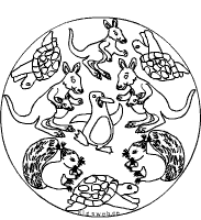 Viele Tiere-Mandala