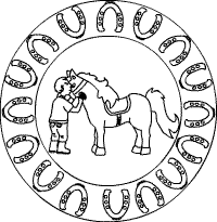 Pferd striegeln-Mandala