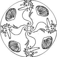 Seepferdchen-Muschel-Mandala