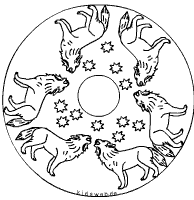 Wolf Mond-Mandala