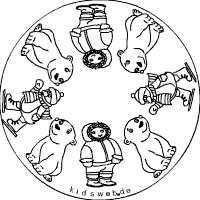 Inuit-Eisbär-Pinguin-Mandala