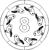Zahlen lernen 8 Mandala