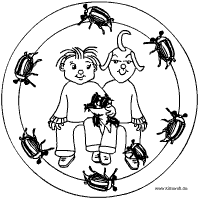 Max und Moritz mit Käfern Mandala