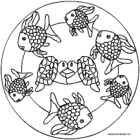 Fische und Schildkroeten Mandala