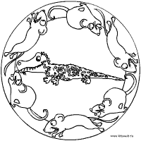 Kroko und Mäuse Mandala