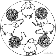 Schaf und Wolle Mandala