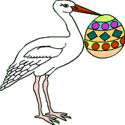 Storch mit Ei