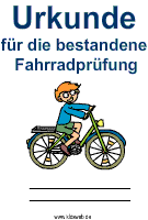 Fahrradprüfung-Urkunde