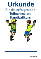 Handballkurs-Urkunde