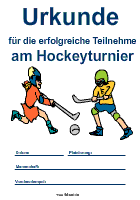 Hockeytunierurkunde