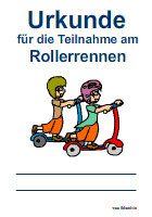 Rollerrennen-Urkunde