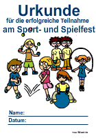 Sport- und Spielefest Urkunde