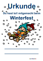 Winterfest Urkunde