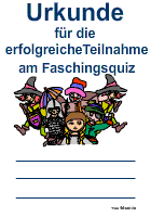 Faschingsquiz-Urkunde