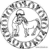 Kleinkind und Pferd Mandala