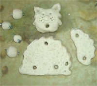 Salzteigkatzenteile im Ofen