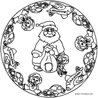 Weihnachtsmann-Mandala