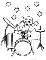Weihnachtsmann am Schlagzeug
