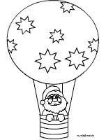 Weihnachtsmann im Heissluftballon